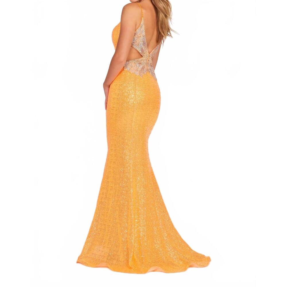 NEW ELLIE WILDE butterfly back maxi dress in orange